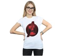 Marvel Women's Black Widow Movie Avengers Logo Cotton T-Shirt in White | Size: Large Marvel White L