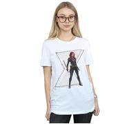 Marvel Women's Black Widow Movie Natasha Logo Cotton Boyfriend T-Shirt in White | Size: XL Marvel White XL