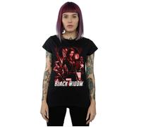 Black Widow Movie Red Group Cotton T-Shirt Marvel Black XL