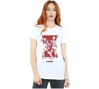 Marvel Women's Black Widow Movie Sisters Silhouette Cotton Boyfriend T-Shirt in White | Size: 5XL Marvel White 5XL