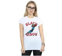 Marvel Women's Black Widow Web Cotton T-Shirt in White | Size: Large Marvel White L