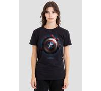 Marvel Women's Captain America Brave New World Red Hulk Shield Poster T-Shirt, Black | Size: Small Marvel Black S