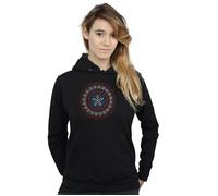 Marvel Women's Captain America Ornamental Shield Hoodie in Black | Size: Small Marvel Black S