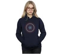 Marvel Women's Captain America Ornamental Shield Hoodie in Navy | Size: XL Marvel Navy XL