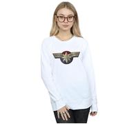 Marvel Women's Captain Chest Emblem Sweatshirt in White | Size: Medium Marvel White M