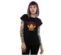 Marvel Women's Captain Protector Of The Skies Cotton T-Shirt in Black | Size: Small Marvel Black S