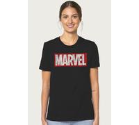 Marvel Classic Comic Book Logo Relaxed Fit T-Shirt In Black Black L