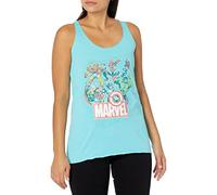 Marvel Women's Classic Hero Collage Tahiti Blue Racerback Tank Top