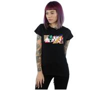 Marvel Women's Collage Logo Cotton T-Shirt in Black | Size: 2XL Marvel Black 2XL