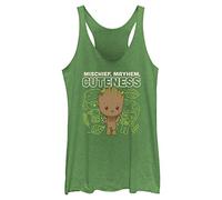Marvel Women's Cute Groot Linework Shirt, Envy Green, Medium