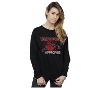 Marvel Women's Deadpool Approves Sweatshirt in Black | Size: Small Marvel Black S