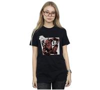Marvel Women's Deadpool Breaktime Tacos Cotton Boyfriend T-Shirt in Black | Size: XL Marvel Black XL