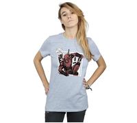 Marvel Women's Deadpool Breaktime Tacos Cotton Boyfriend T-Shirt in Grey | Size: 3XL Marvel Grey 3XL