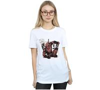 Marvel Women's Deadpool Breaktime Tacos Cotton Boyfriend T-Shirt in White | Size: 2XL Marvel White 2XL