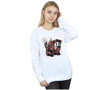 Marvel Women's Deadpool Breaktime Tacos Sweatshirt in White | Size: XL Marvel White XL