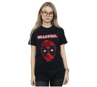 Deadpool Camo Head Cotton Boyfriend T-Shirt Marvel Black L