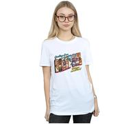 Marvel Women's Deadpool Greetings Cotton Boyfriend T-Shirt in White | Size: Medium Marvel White M
