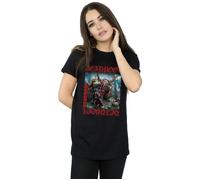 Marvel Women's Deadpool Here Lies Deadpool Cotton Boyfriend T-Shirt in Black | Size: Medium Marvel Black M