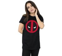 Marvel Women's Deadpool Large Clean Logo Cotton Boyfriend T-Shirt in Black | Size: 3XL Marvel Black 3XL