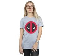 Marvel Women's Deadpool Large Clean Logo Cotton Boyfriend T-Shirt in Grey | Size: 2XL Marvel Grey 2XL