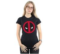 Marvel Women's Deadpool Large Clean Logo Cotton T-Shirt in Black | Size: 2XL Marvel Black 2XL