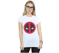 Marvel Women's Deadpool Large Clean Logo Cotton T-Shirt in White | Size: 2XL Marvel White 2XL