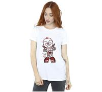 Marvel Women's Deadpool Love Beam Line Cotton Boyfriend T-Shirt in White | Size: Large Marvel White L
