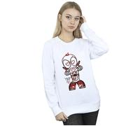Marvel Women's Deadpool Love Beam Line Sweatshirt in White | Size: Medium Marvel White M