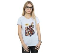 Marvel Women's Deadpool Merchandise Royalties Cotton T-Shirt in Grey | Size: 2XL Marvel Grey 2XL