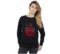 Marvel Women's Deadpool Pose Splat Sweatshirt in Black | Size: Large Marvel Black L