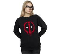 Marvel Women's Deadpool Splat Face Sweatshirt in Black | Size: 2XL Marvel Black 2XL