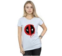 Marvel Women's Deadpool Split Splat Logo Cotton T-Shirt in Grey | Size: Medium Marvel Grey M