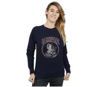 Marvel Women's Deadpool Vintage Circle Sweatshirt in Navy | Size: Large Marvel Navy L