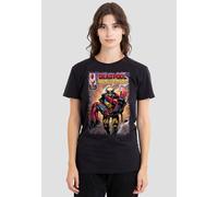 Marvel Women's Deadpool Wolverine Wolverine Saves Deadpool Comic T-Shirt, Black | Size: Medium Marvel Black M