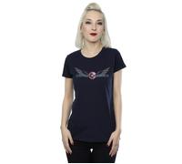Marvel Women's Falcon & The Winter Soldier Captain America Logo Cotton T-Shirt in Navy | Size: Medium Marvel Navy M