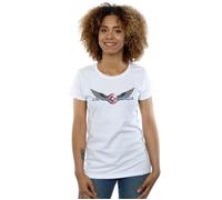 Marvel Women's Falcon & The Winter Soldier Captain America Logo Cotton T-Shirt in White | Size: Large Marvel White L