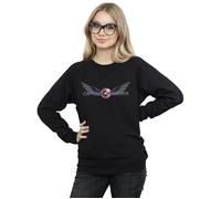 Marvel Women's Falcon & The Winter Soldier Captain America Logo Sweatshirt in Black | Size: 2XL Marvel Black 2XL