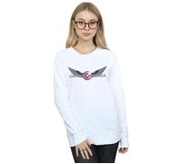 Marvel Women's Falcon & The Winter Soldier Captain America Logo Sweatshirt in White | Size: Small Marvel White S