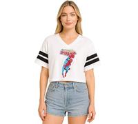 Marvel Womens Graphic Tee - The Amazing Spiderman Crop Top Baby Tee and Tank Top Short Sleeve Graphic Shirts for Women (S-XL), Spider-man White/Red, S
