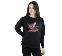Marvel Women's Guardians Of The Galaxy Abstract Groot Sweatshirt in Black | Size: 2XL Marvel Black 2XL