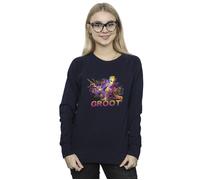Marvel Women's Guardians Of The Galaxy Abstract Groot Sweatshirt in Navy | Size: 2XL Marvel Navy 2XL
