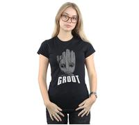 Marvel Women's Guardians Of The Galaxy Groot Face Cotton T-Shirt in Black | Size: XL Marvel Black XL