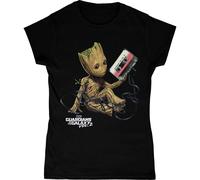 Marvel Women's Guardians Of The Galaxy Groot Tape Cotton T-Shirt in Black | Size: 2XL Marvel Black 2XL