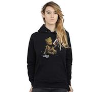 Marvel Women's Guardians of The Galaxy Groot Tape Hoodie Black XX-Large