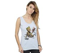 Marvel Women's Guardians of The Galaxy Groot Tape Vest Sport Grey Large