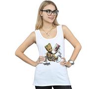 Marvel Women's Guardians of The Galaxy Groot Tape Vest White Small