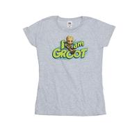 Marvel Women's Guardians Of The Galaxy I Am Groot Jumping Cotton T-Shirt in Grey | Size: Medium Marvel Grey M