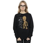 Marvel Women's Guardians Of The Galaxy I Am Groot Scribbles Sweatshirt Black Small