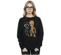 Marvel Women's Guardians Of The Galaxy I Am Groot Scribbles Sweatshirt Black Large