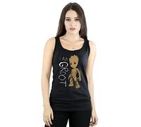 Marvel Women's Guardians of The Galaxy I Am Groot Scribbles Vest Black Large